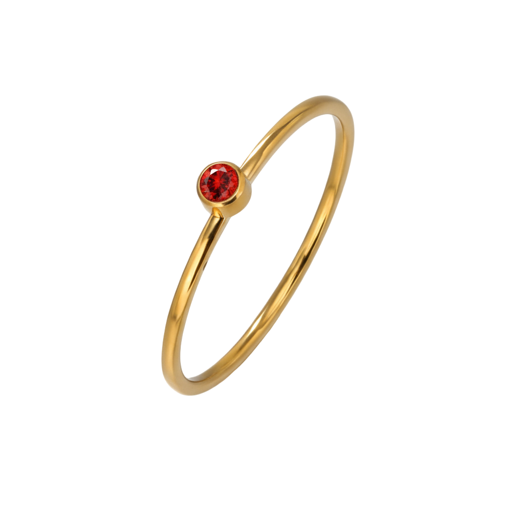 The Faye Dainty Birthstone Ring - Garnet