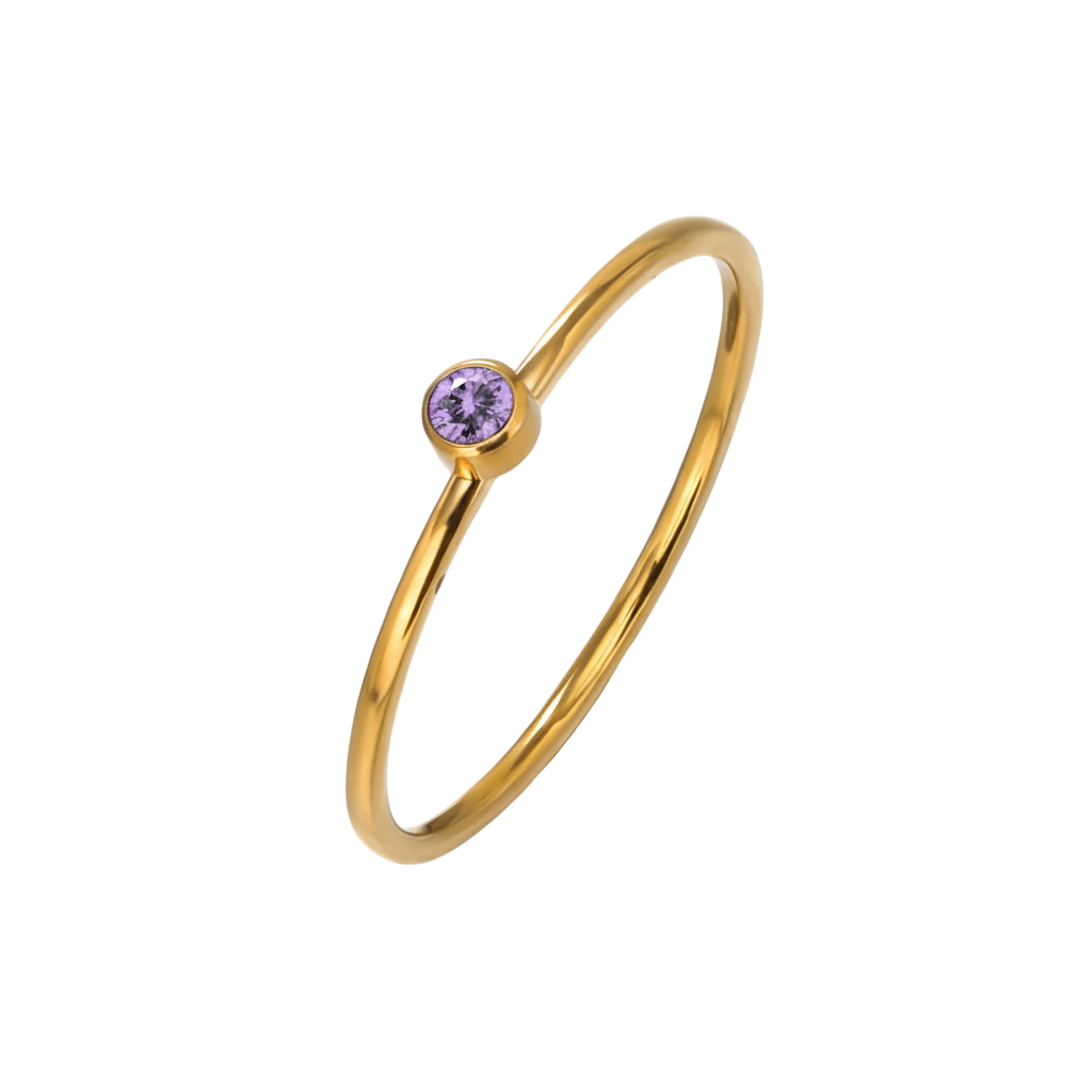 The Faye Dainty Birthstone Ring - Amethyst