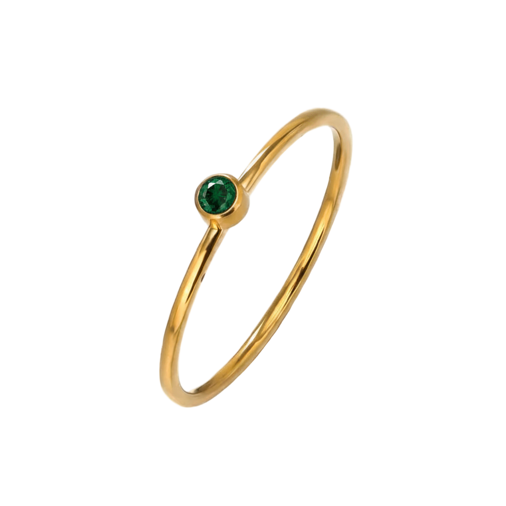 The Faye Dainty Birthstone Ring - Emerald