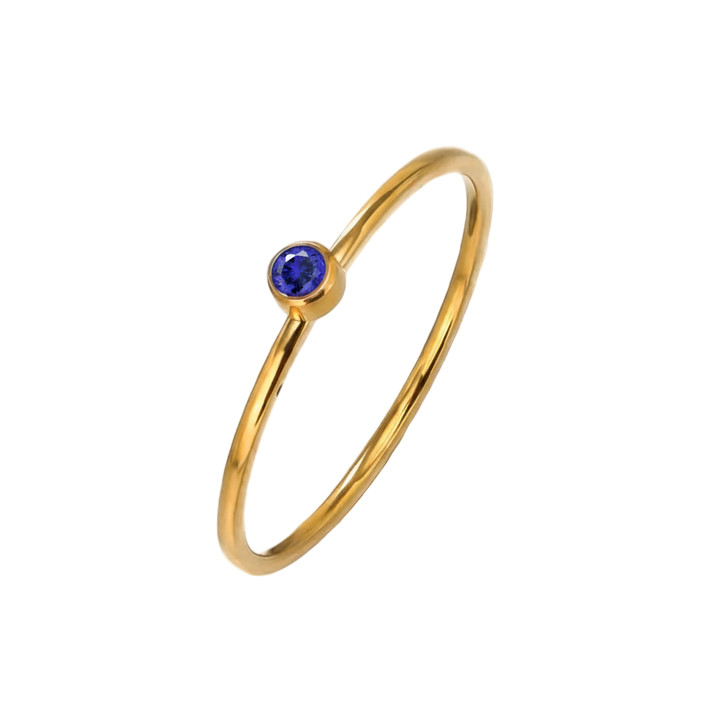 The Faye Dainty Birthstone Ring - Sapphire