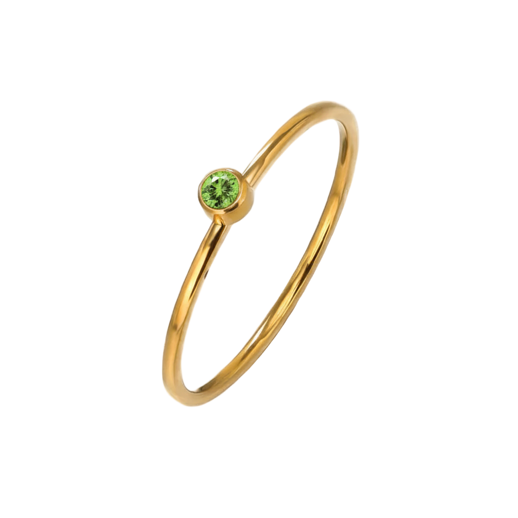 The Faye Dainty Birthstone Ring - Peridot
