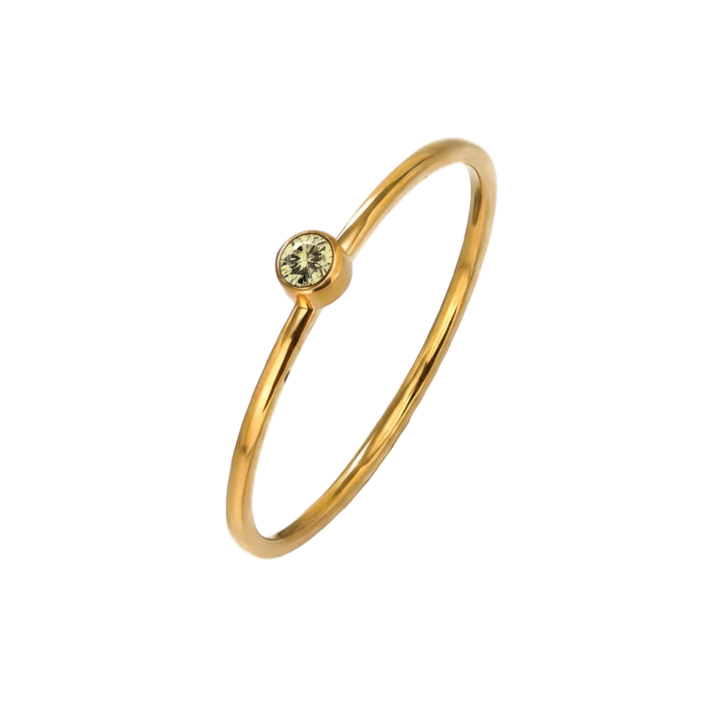 The Faye Dainty Birthstone Ring - Citrine