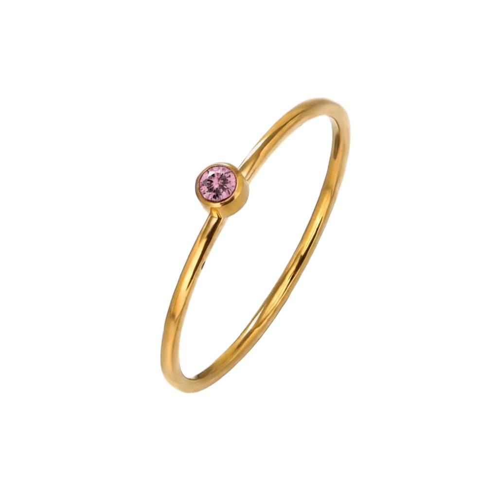 The Faye Dainty Birthstone Ring - Tourmaline