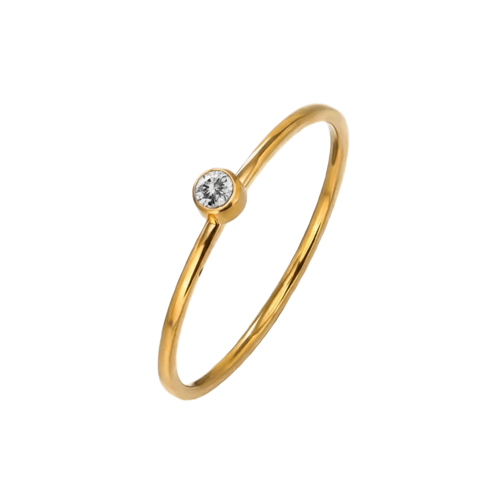 The Faye Dainty Birthstone Ring - White Topaz
