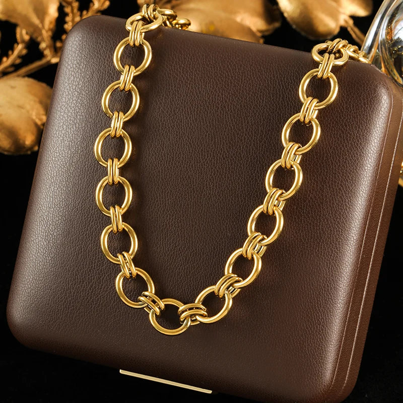 The Athena Statement Link Necklace - Gold