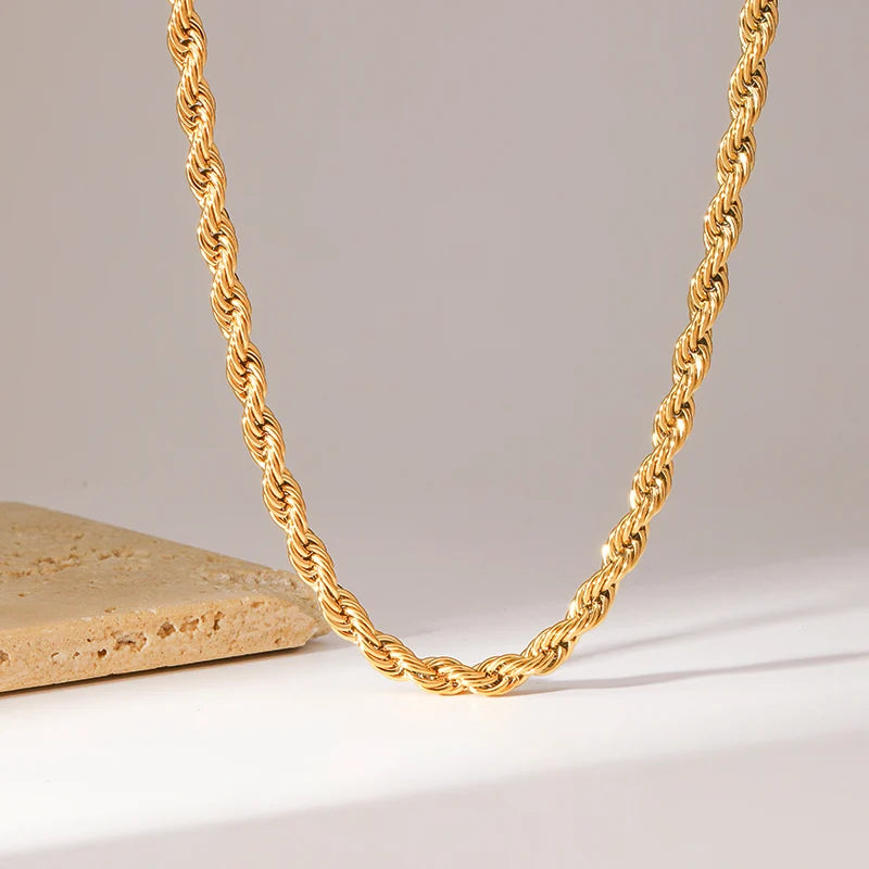The Cordelia Classic Rope Chain Necklace - Gold