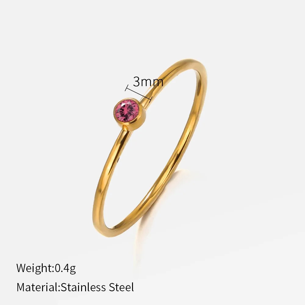 The Faye Dainty Birthstone Ring - Ruby