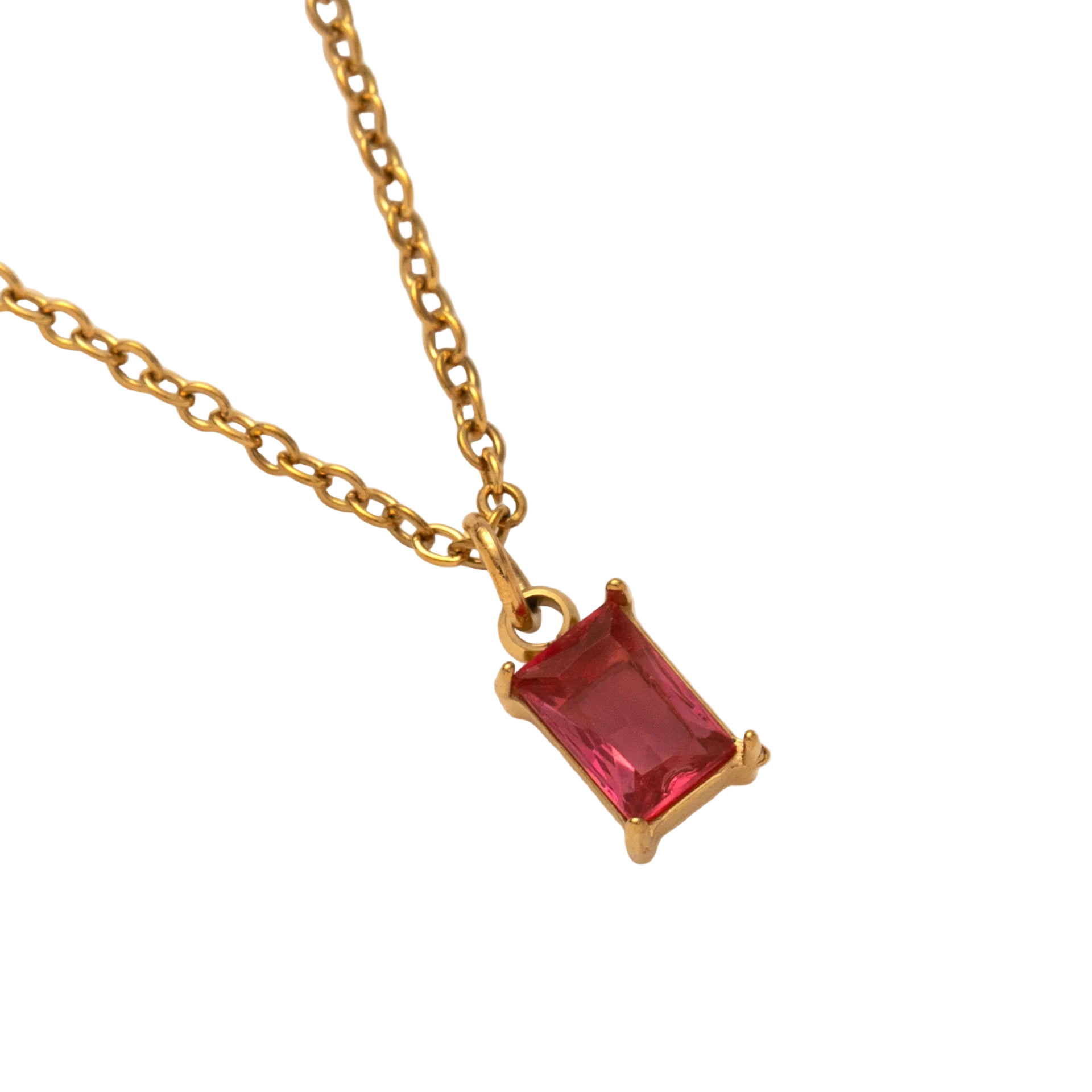 The Clara Solitaire Birthstone Necklace - Ruby