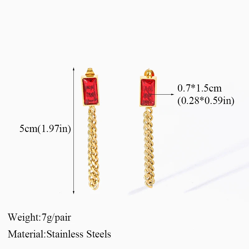 The Ravenna Black & Gold Chain Set - Necklace, Bracelet & Earrings | Ruby Red