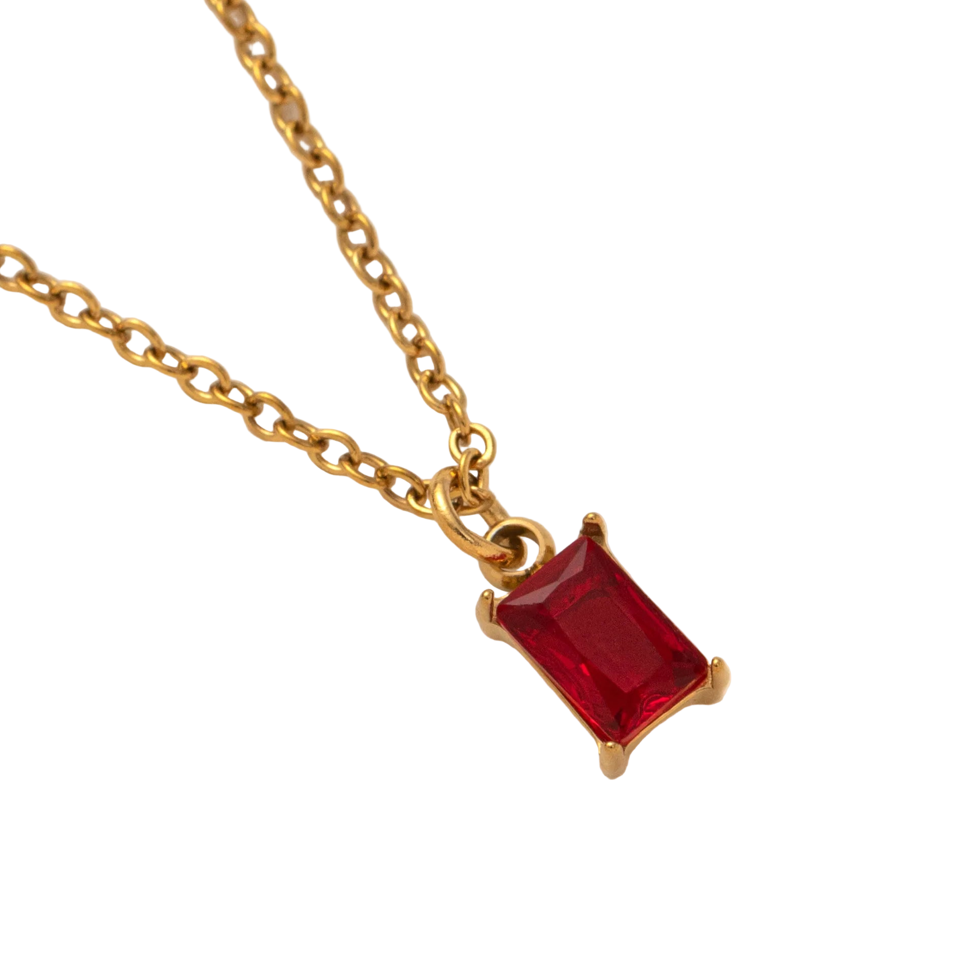The Clara Solitaire Birthstone Necklace - Garnet