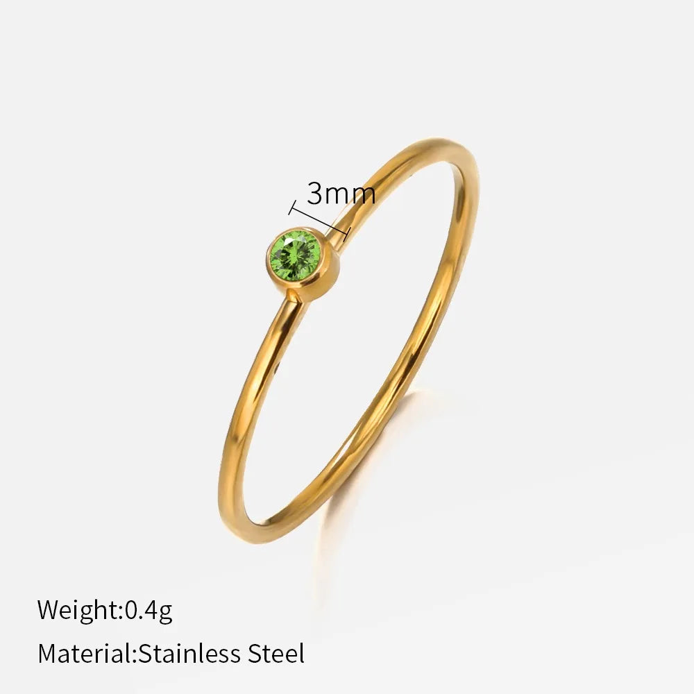 The Faye Dainty Birthstone Ring - Peridot