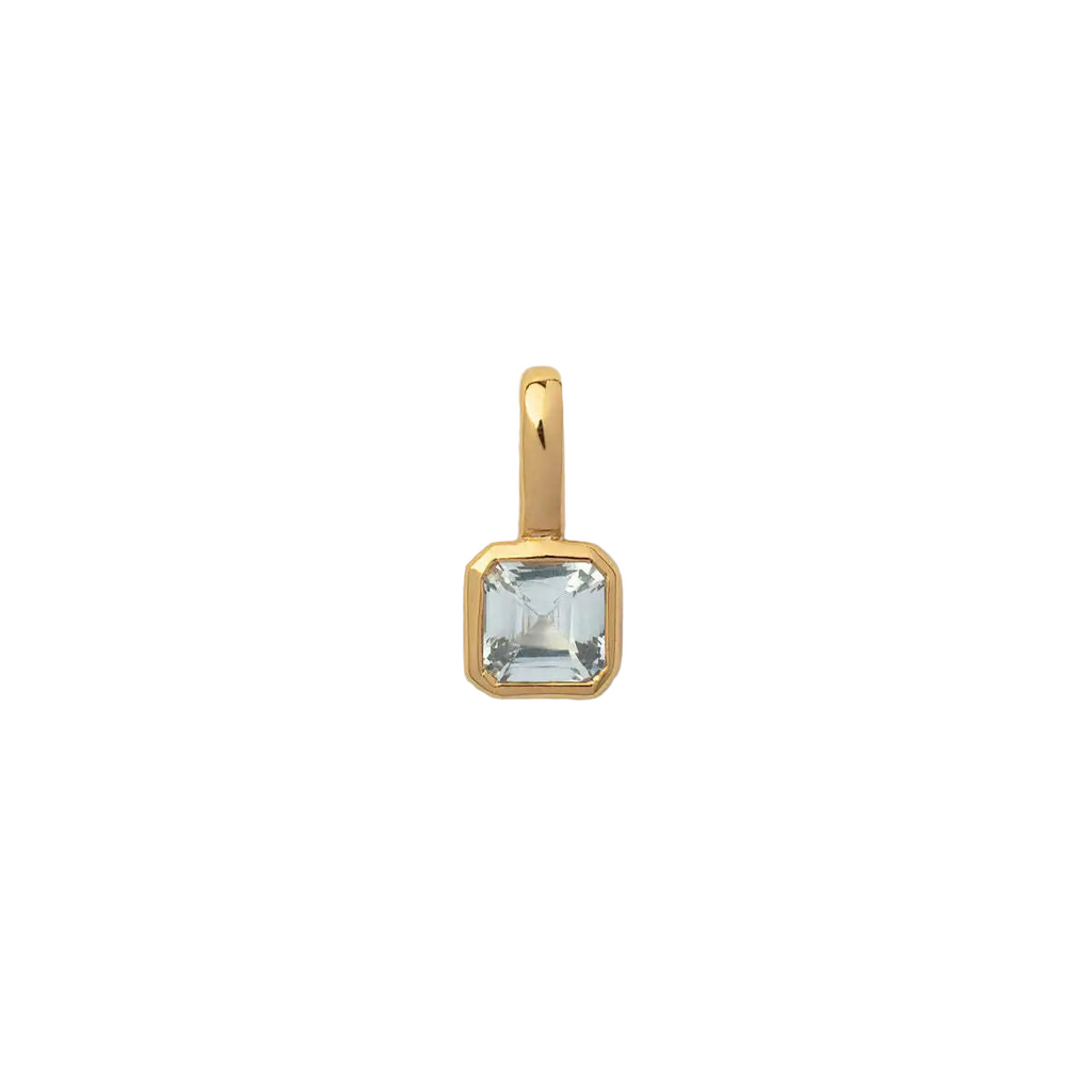The Clara Solitaire Birthstone Pendant - Aquamarine