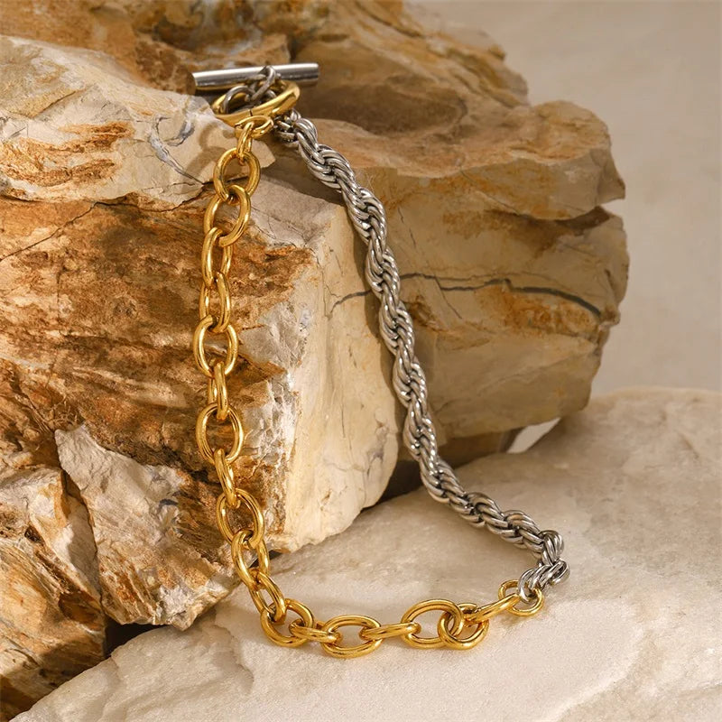 The Janus Two-Tone Link Bracelet - Gold & Silver