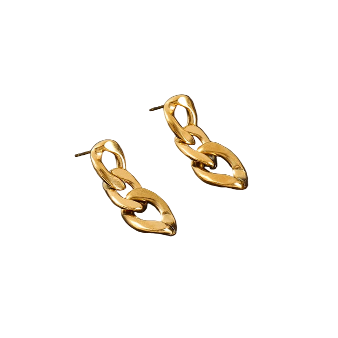 The Remi Interlocking Link Earrings - Modern Gold Drops