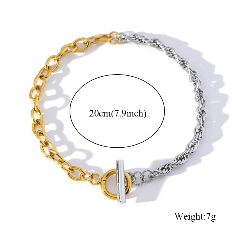 The Janus Two-Tone Link Bracelet - Gold & Silver