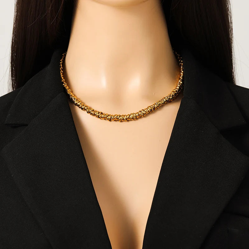 The Paloma Textural Coil Necklace - Gold