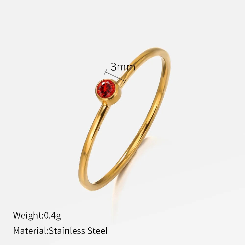 The Faye Dainty Birthstone Ring - Garnet