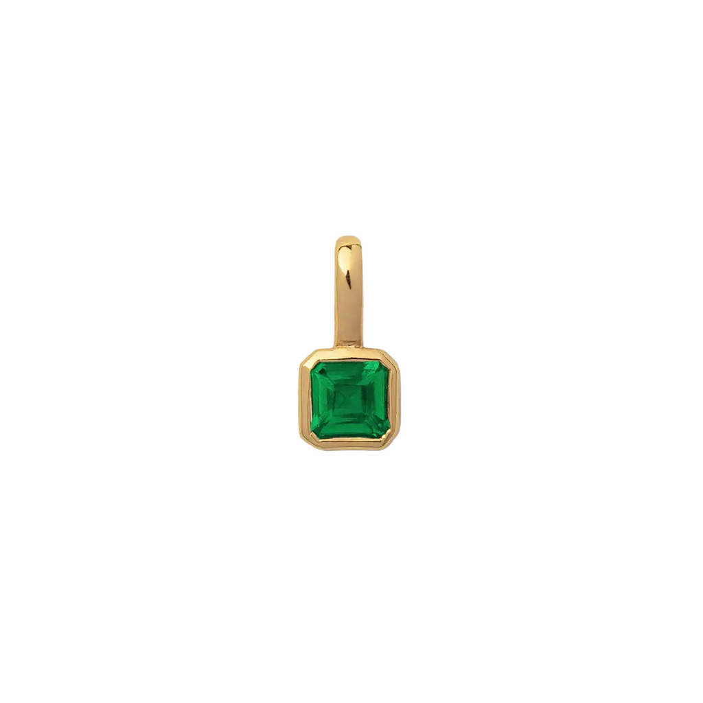 The Clara Solitaire Birthstone Pendant - Emerald