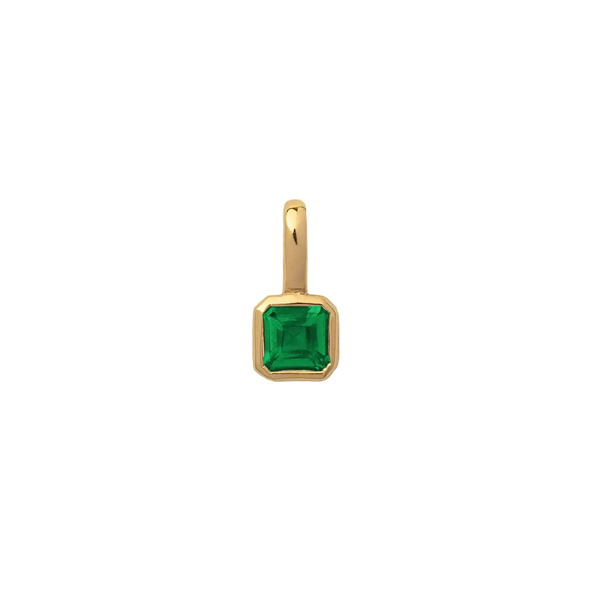 The Clara Solitaire Birthstone Pendant - Emerald