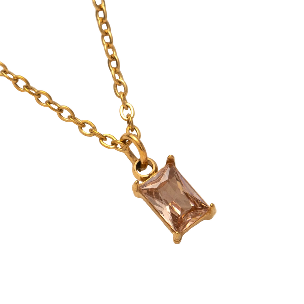 The Clara Solitaire Birthstone Necklace - Citrine