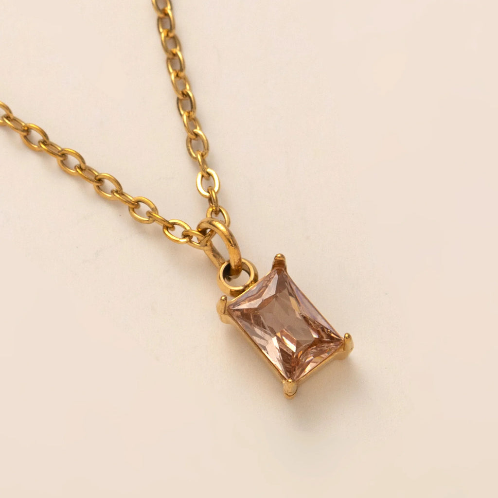 The Clara Solitaire Birthstone Necklace - Citrine