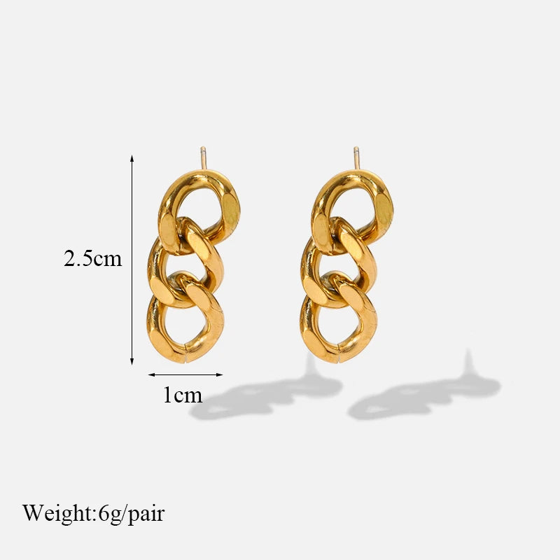 The Remi Interlocking Link Earrings - Modern Gold Drops