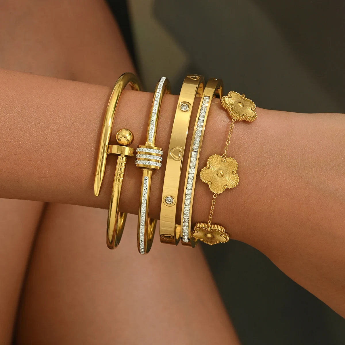The Riley Nail Bangle - Gold