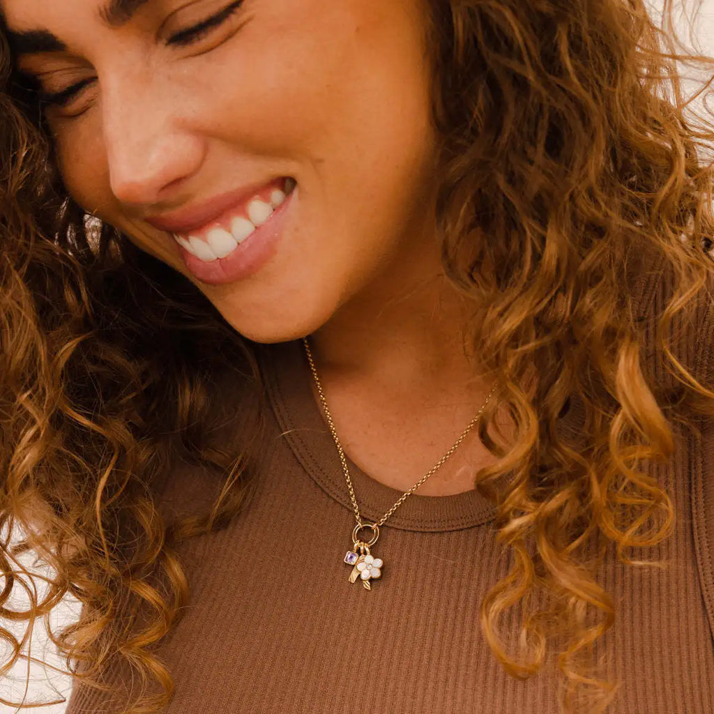 The Clara Solitaire Birthstone Pendant - Aquamarine