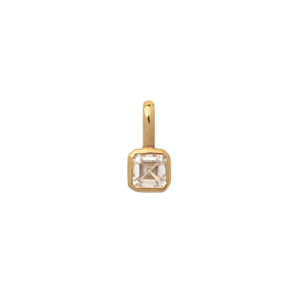 The Clara Solitaire Birthstone Pendant - White Topaz