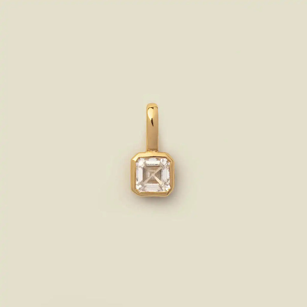 The Clara Solitaire Birthstone Pendant - White Topaz
