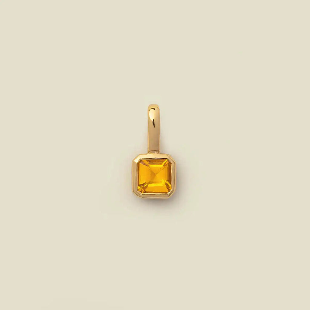 The Clara Solitaire Birthstone Pendant - Citrine