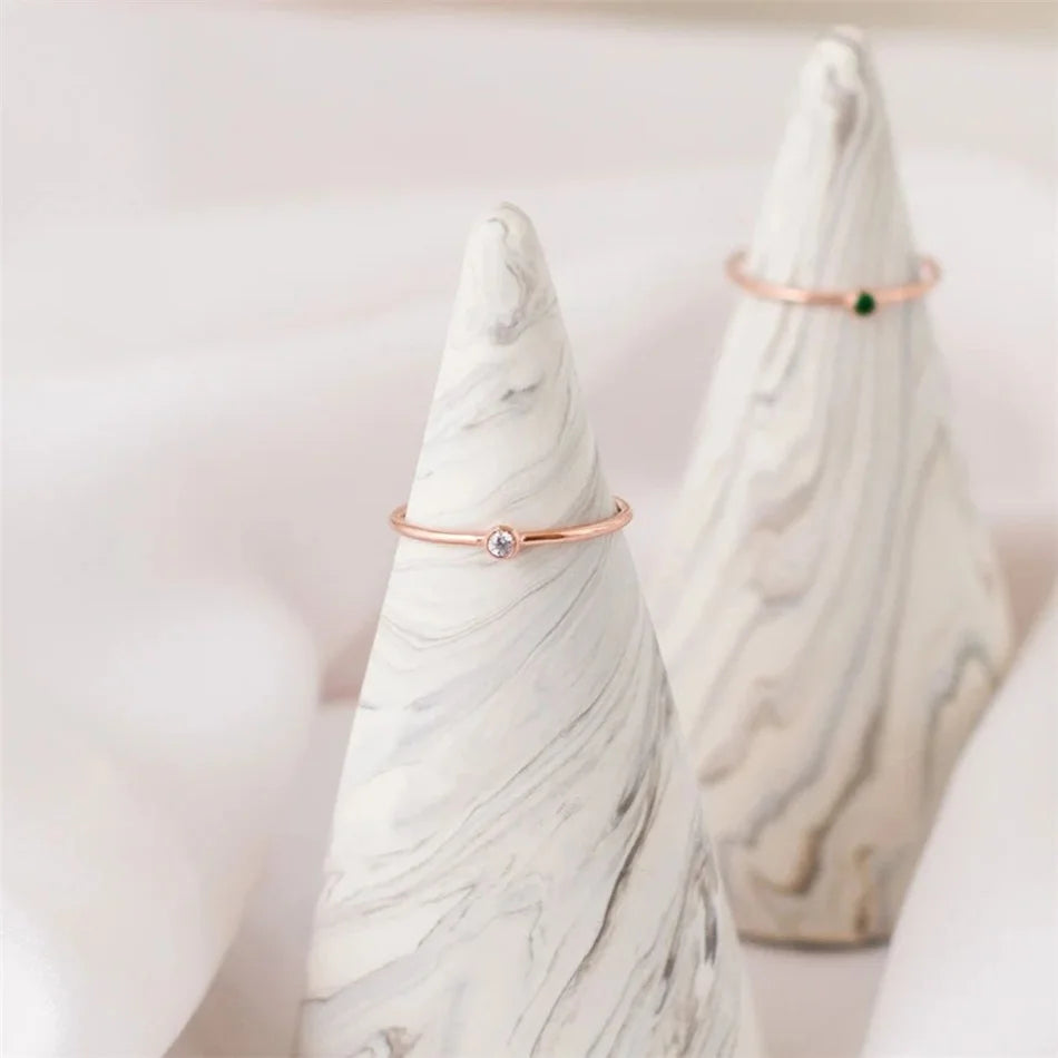 The Faye Dainty Birthstone Ring - Turquiose