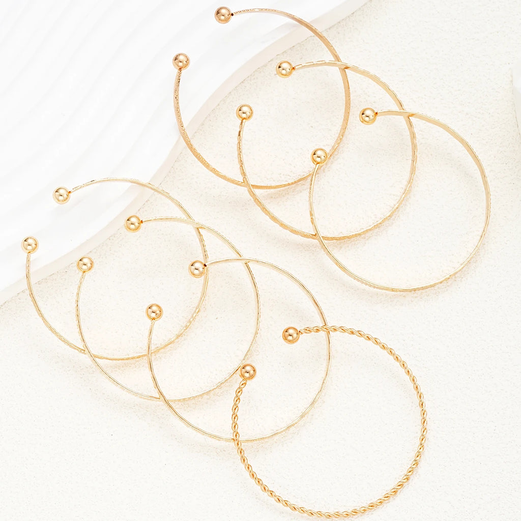 The Bazaar Stacking Bangle Set - Eclectic Gold Cuffs