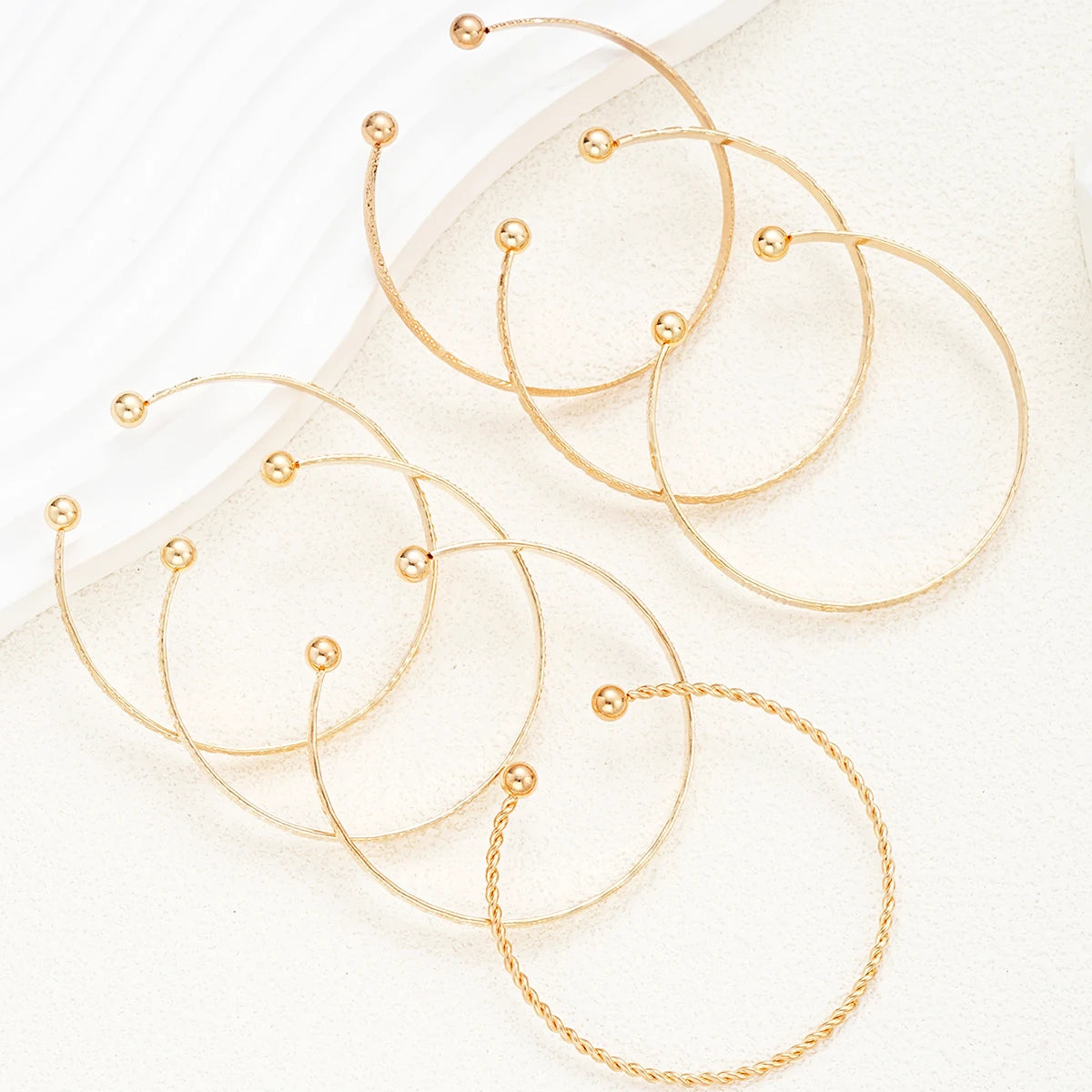 The Bazaar Stacking Bangle Set - Eclectic Gold Cuffs