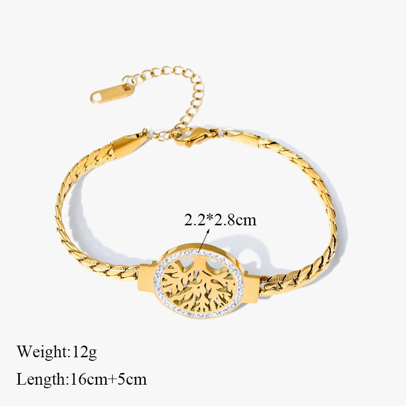 The Eden Tree of Life Bracelet - Gold & Crysta