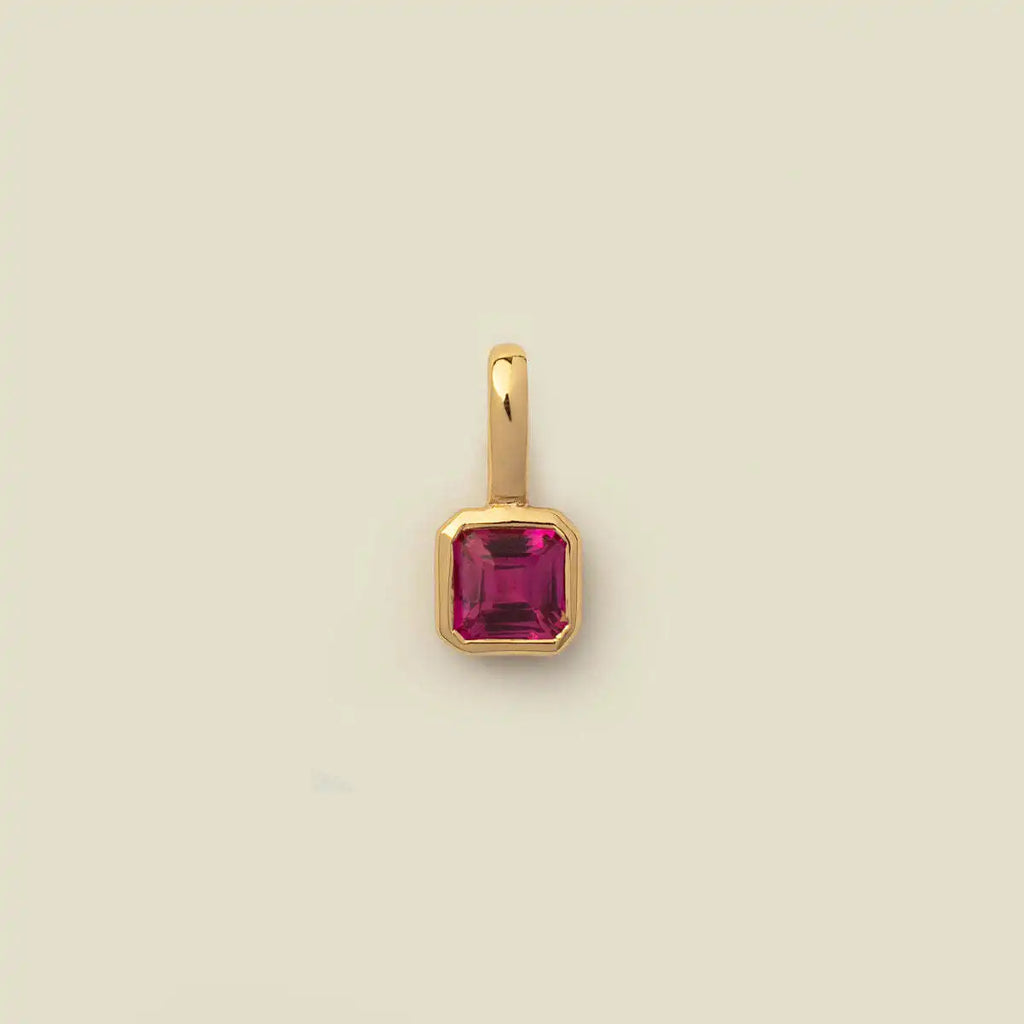 The Clara Solitaire Birthstone Pendant - Ruby