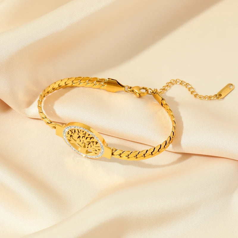 The Eden Tree of Life Bracelet - Gold & Crysta