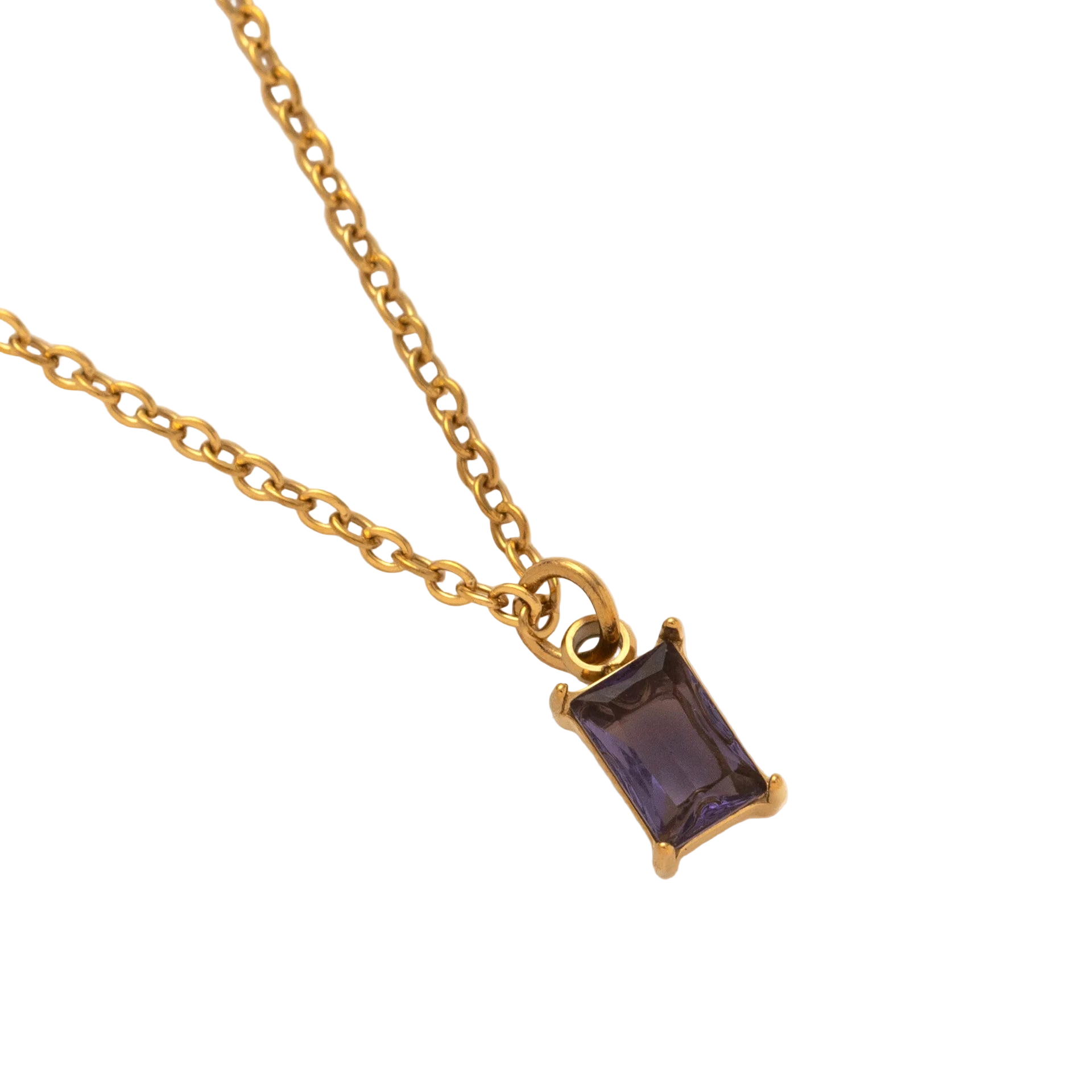The Clara Solitaire Birthstone Necklace - Amethyst