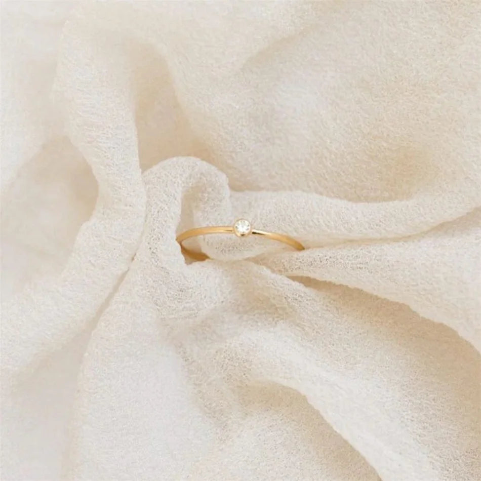 The Faye Dainty Birthstone Ring - Turquiose