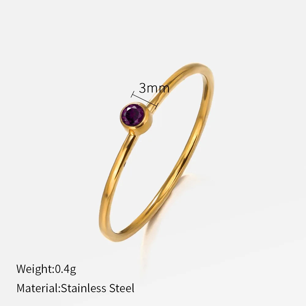 The Faye Dainty Birthstone Ring - Alexandrite