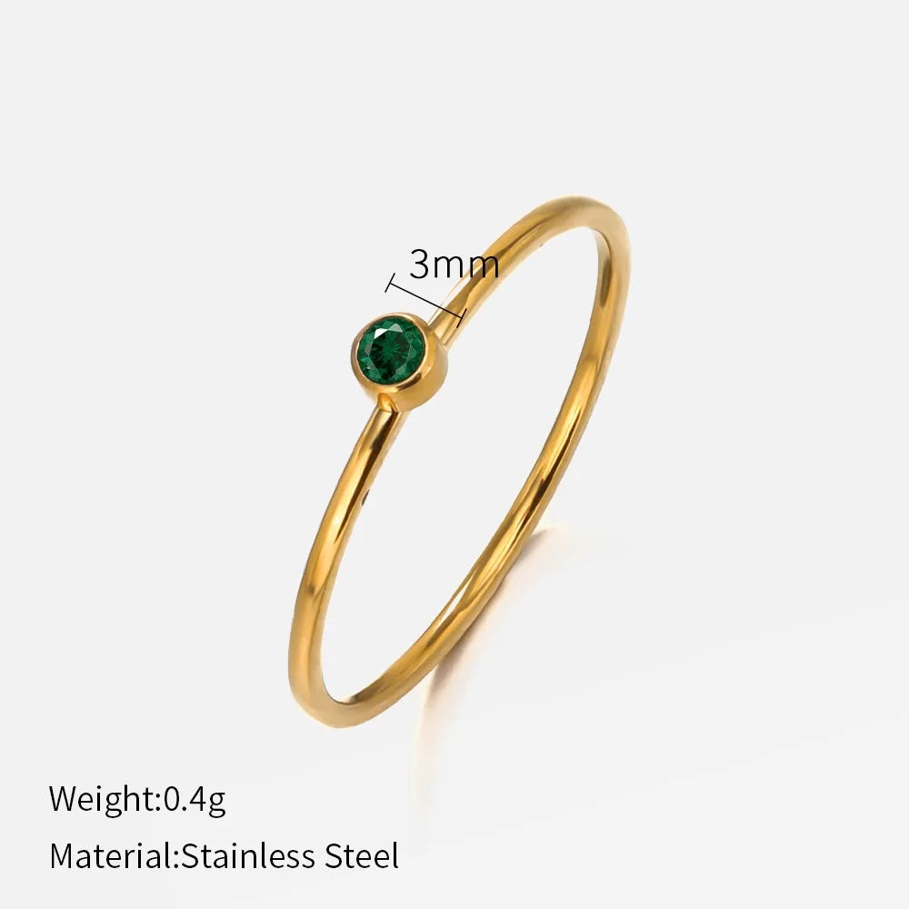 The Faye Dainty Birthstone Ring - Emerald