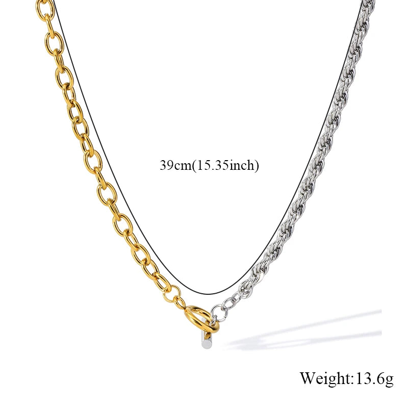 The Janus Two-Tone Toggle Necklace - Gold & Silver