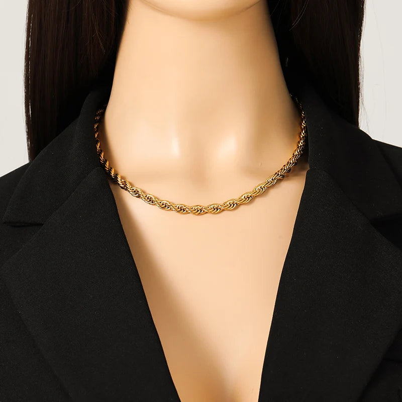 The Cordelia Classic Rope Chain Necklace - Gold
