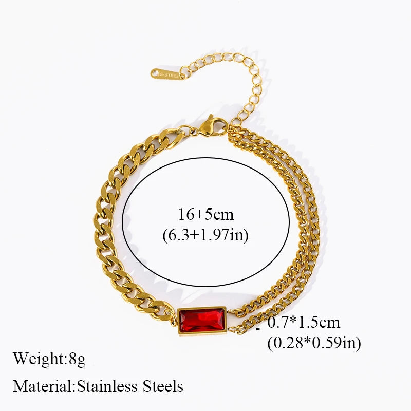 The Ravenna Black & Gold Chain Set - Necklace, Bracelet & Earrings | Ruby Red