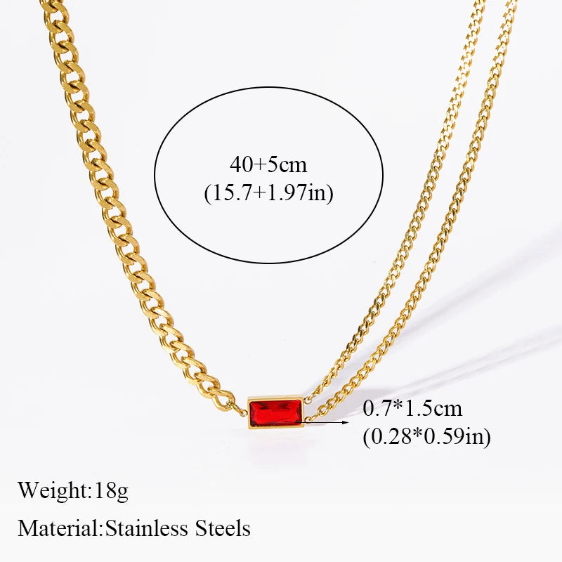 The Ravenna Black & Gold Chain Set - Necklace, Bracelet & Earrings | Ruby Red