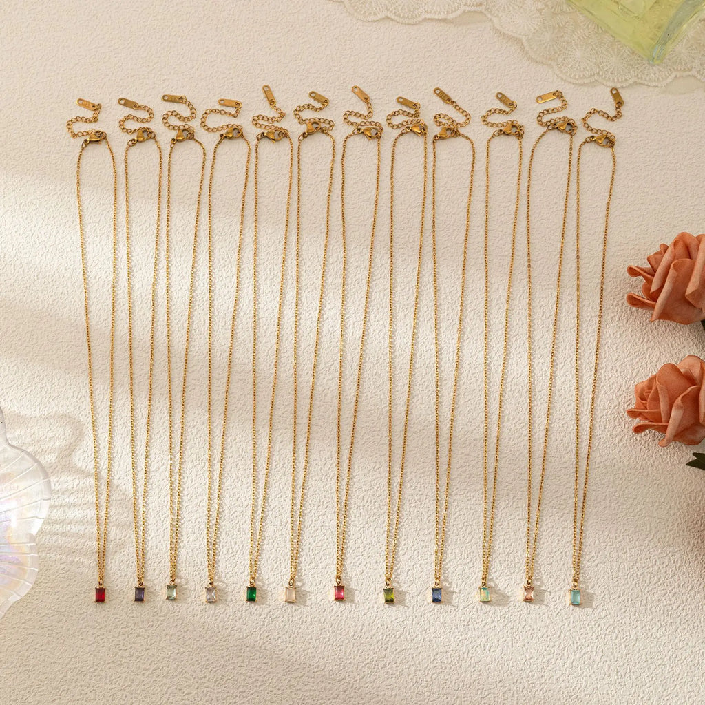 The Clara Solitaire Birthstone Necklace - Turquiose