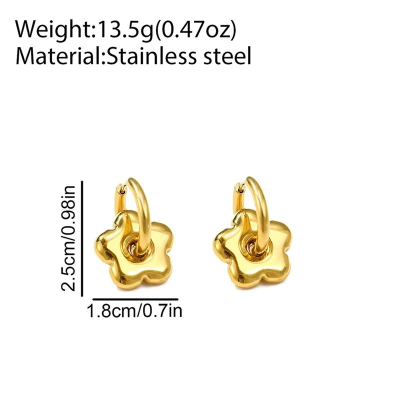 The Daisy Enamel Flower Hoops - White & Silver