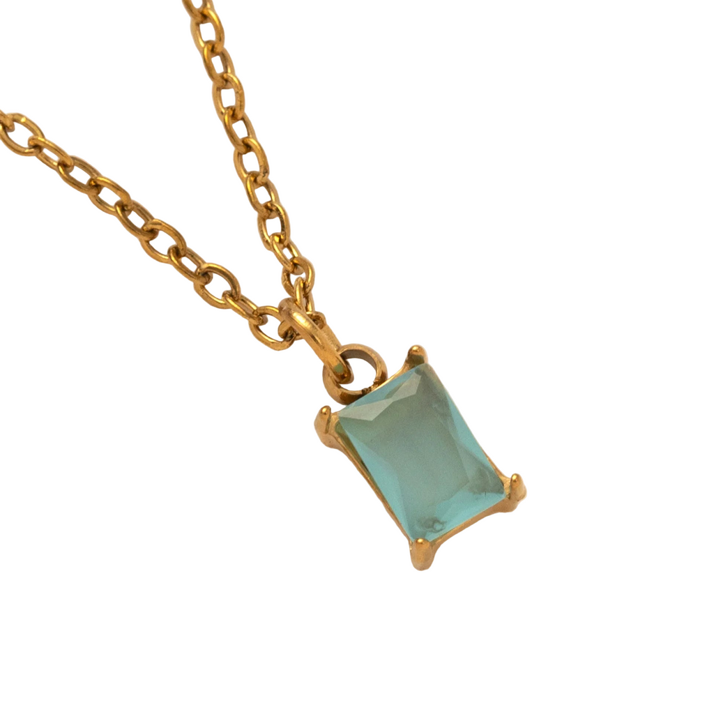 The Clara Solitaire Birthstone Necklace - Turquiose