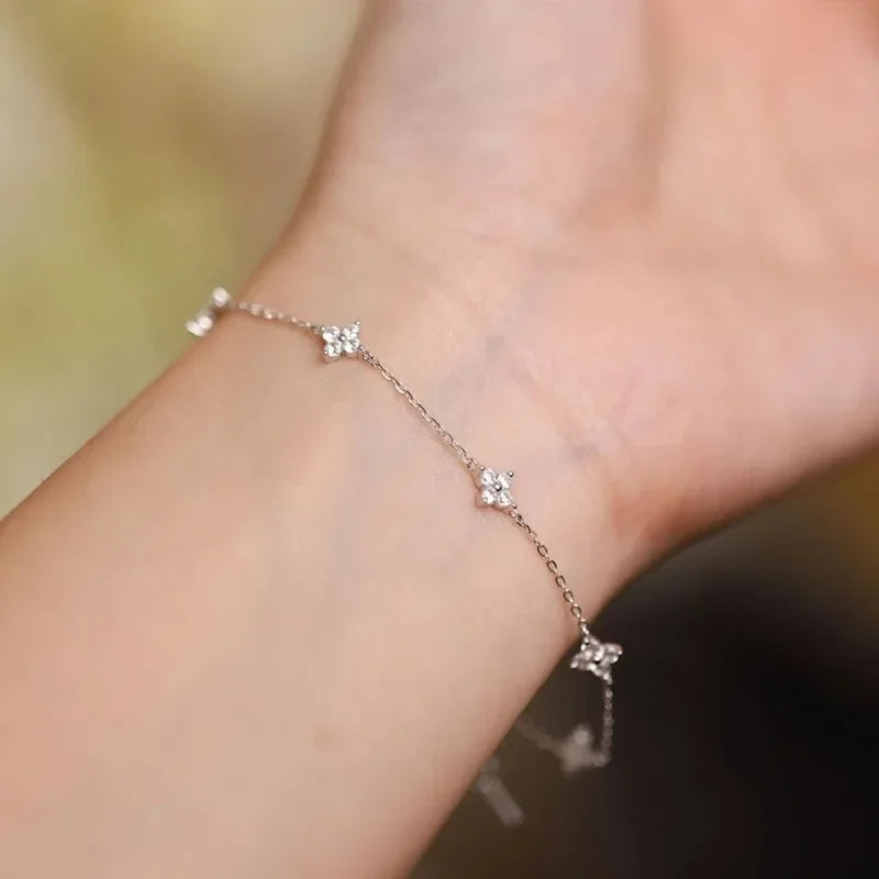 The Astra Star Crystal Bracelet - Silver