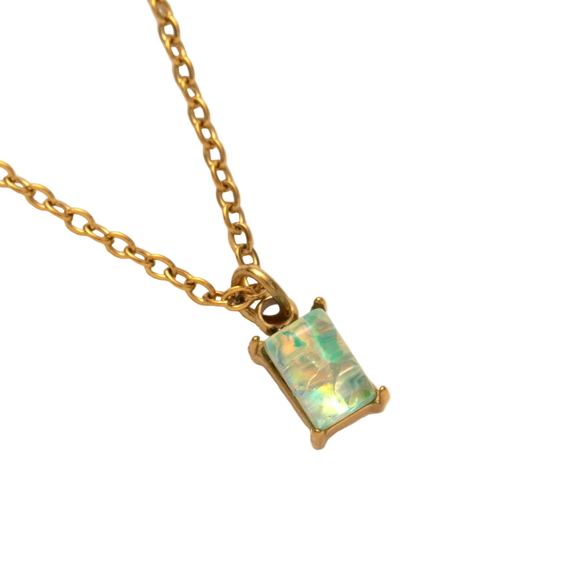 The Clara Solitaire Birthstone Necklace - Opal